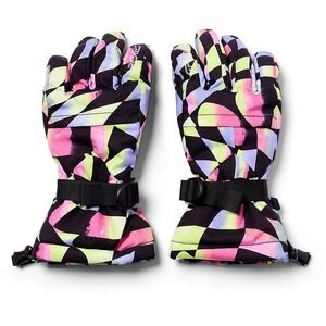 Spyder Girls Synthesis Glove Small Multi Geometric Primaloft Insulated Ski Snow